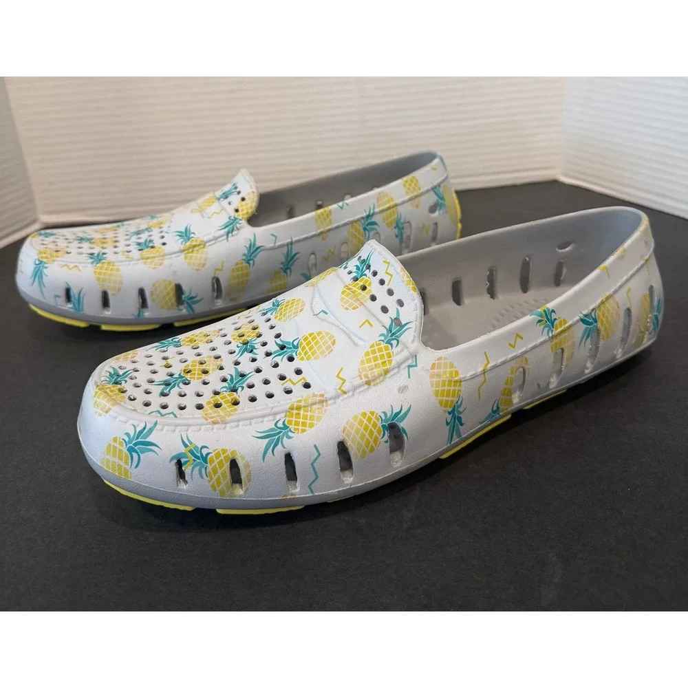 Floafers Country Club New Mens Gray Pineapple‎ EVA Water Driver Loafer Shoes 11